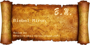 Biebel Miron névjegykártya